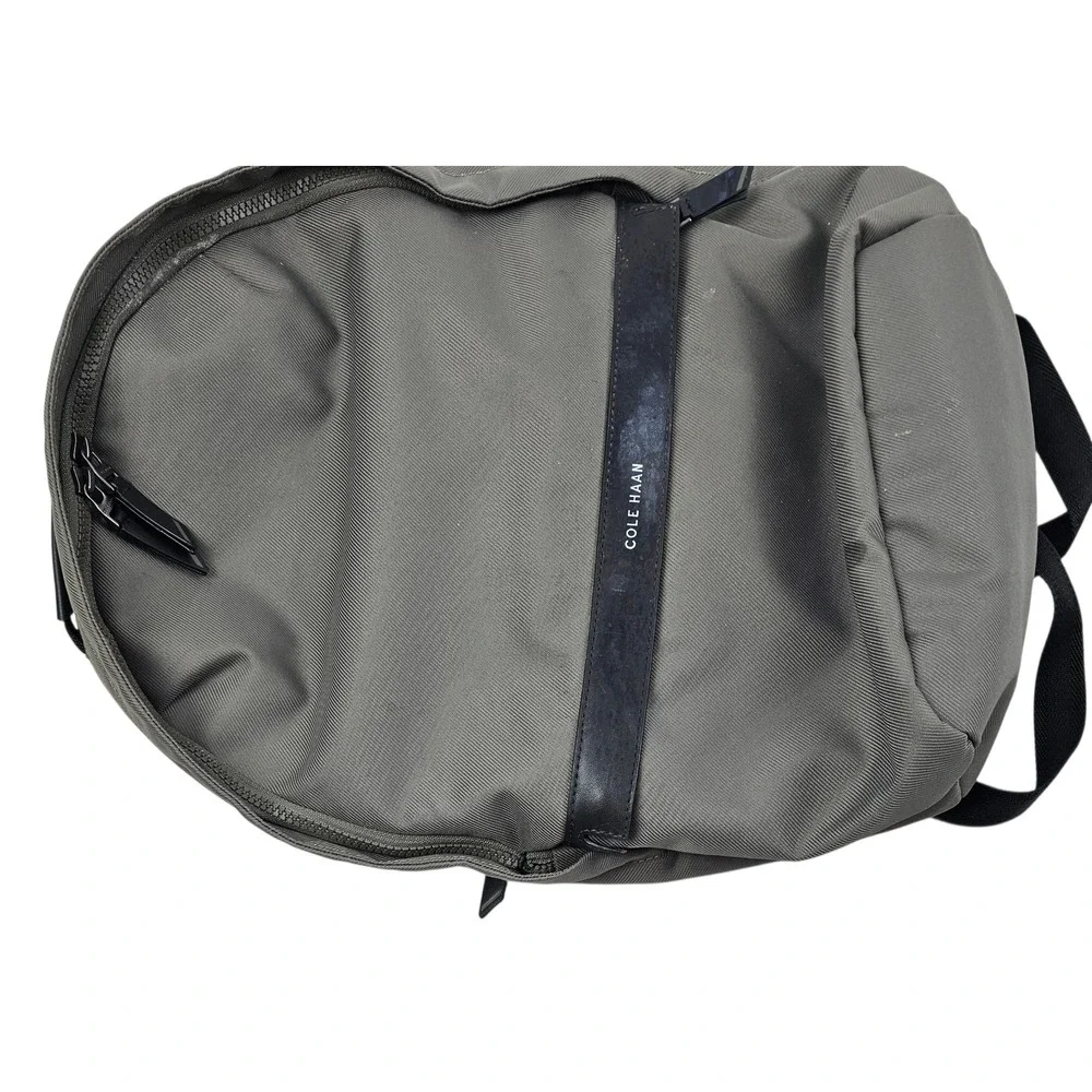 Cole Haan Grandseries Backpack Olive Green Twill Minimalist Commuter Bag